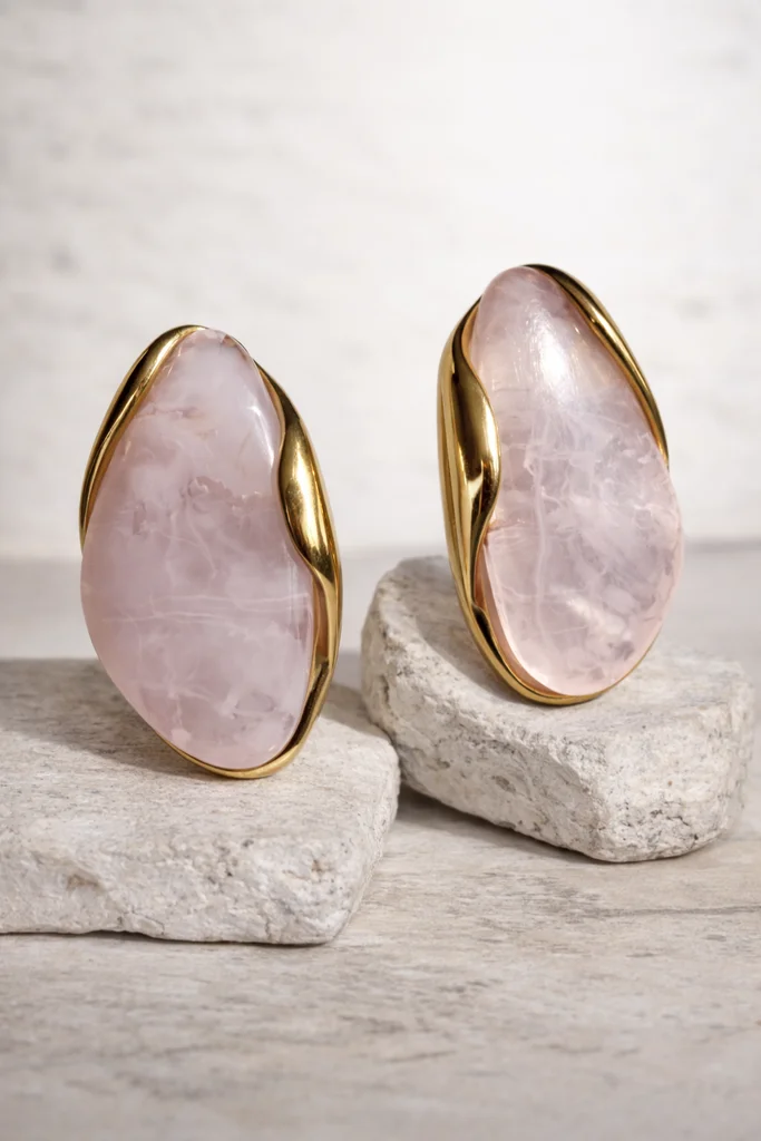 Boucle d’oreille résine - rose 